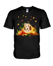 Pumpkin Cave - Lakeland Terrier V-Neck T-Shirt tile