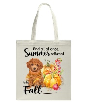 Into Fall - RED Toy Poodle Tote Bag tile