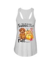 Into Fall - RED Toy Poodle Ladies Flowy Tank tile
