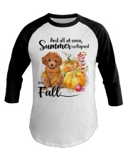 Into Fall - RED Toy Poodle Baseball Tee tile