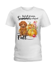 Into Fall - RED Toy Poodle Ladies T-Shirt tile