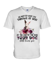 At The End - Bull Terrier 2 V-Neck T-Shirt tile