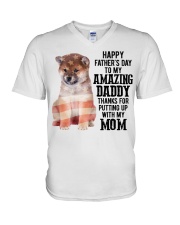 Father Day - Shiba Inu V-Neck T-Shirt tile