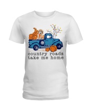 Blue Car - Great Pyrenees 1 Ladies T-Shirt tile