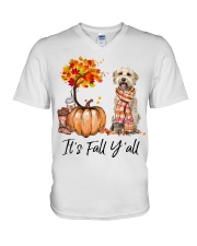 It is Fall - Goldendoodle 2 V-Neck T-Shirt tile