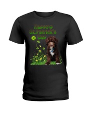 Gold Grass - CHOCOLATE goldendoodle Ladies T-Shirt tile