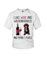 Three People - CHOCOLATE goldendoodle Youth T-Shirt tile