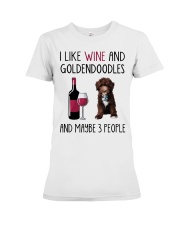 Three People - CHOCOLATE goldendoodle Premium Fit Ladies Tee tile