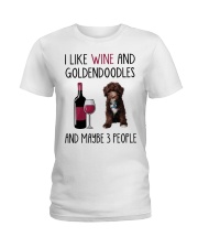 Three People - CHOCOLATE goldendoodle Ladies T-Shirt tile