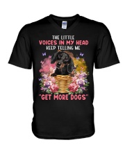 The Little - BLACK Dachshund V-Neck T-Shirt tile