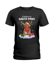 Santa Reindeer - Miniature Poodle Ladies T-Shirt tile