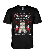 Either - Pomsky V-Neck T-Shirt tile