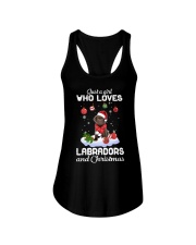 Just A Girl - CHOCOLATE Labrador Ladies Flowy Tank tile