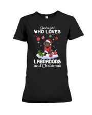 Just A Girl - CHOCOLATE Labrador Premium Fit Ladies Tee tile