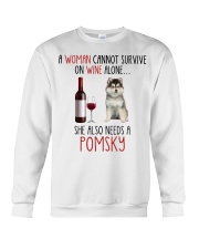 She Also Needs - Pomsky Crewneck Sweatshirt tile