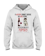 She Also Needs - Pomsky Hooded Sweatshirt tile