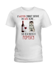 She Also Needs - Pomsky Ladies T-Shirt tile