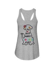 most purrfect dog mom dog shape Ladies Flowy Tank tile