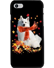 Autumn Leaves Scraf - American Eskimo Phone Case tile
