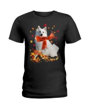 Autumn Leaves Scraf - American Eskimo Ladies T-Shirt tile