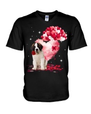 Valentine Balloon - Saint Bernard V-Neck T-Shirt tile