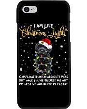 Christmas Lights - BLACK Schnoodle Phone Case tile