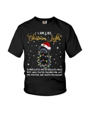 Christmas Lights - BLACK Schnoodle Youth T-Shirt tile