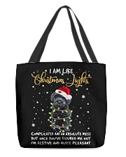 Christmas Lights - BLACK Schnoodle All-Over Tote tile