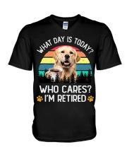 Retired - Golden Retriever 2 V-Neck T-Shirt tile