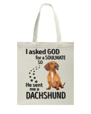 Canine Soulmate - RED Dachshund Tote Bag tile