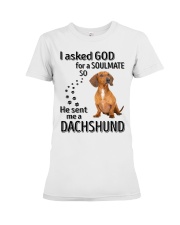Canine Soulmate - RED Dachshund Premium Fit Ladies Tee tile