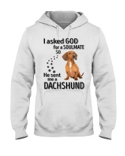 Canine Soulmate - RED Dachshund Hooded Sweatshirt tile