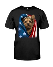 American flag - Yorkshire Terrier Classic T-Shirt front