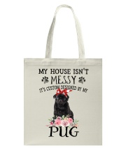 Messy - BLACK Pug 1 Tote Bag tile