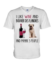 Three People - Bouvier des Flandres V-Neck T-Shirt tile