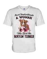 Love Her - RED Boston Terrier V-Neck T-Shirt tile