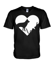 Heart Love - German Shepherd V-Neck T-Shirt tile