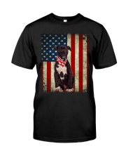American Staffordshire Terrier - American Flag Classic T-Shirt front