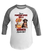Pumpkin Girl - CHOCOLATE Havanese Baseball Tee tile