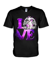 Heaven Love - Chinese Crested 2 V-Neck T-Shirt tile