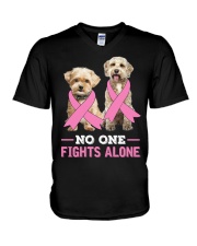 No One - Shorkie And Goldendoodle V-Neck T-Shirt tile