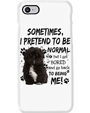 Sometimes - BLACK Shih Tzu Phone Case tile