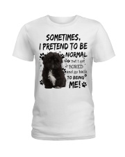 Sometimes - BLACK Shih Tzu Ladies T-Shirt tile