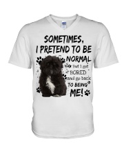 Sometimes - BLACK Shih Tzu V-Neck T-Shirt tile