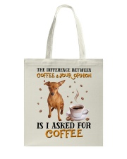The Difference - RED Miniature Pinscher Tote Bag tile