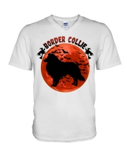 Blood Moon - Border Collie V-Neck T-Shirt tile