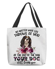 At The End - Cavalier King Charles Spaniel 3 All-Over Tote tile