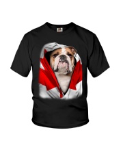 Canada Flag - English Bulldog 1 Youth T-Shirt tile