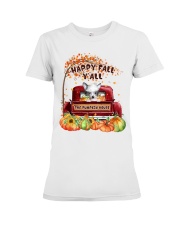 Pumpkin House - Chinese Crested Dog Premium Fit Ladies Tee tile