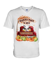 Pumpkin House - Chinese Crested Dog V-Neck T-Shirt tile
